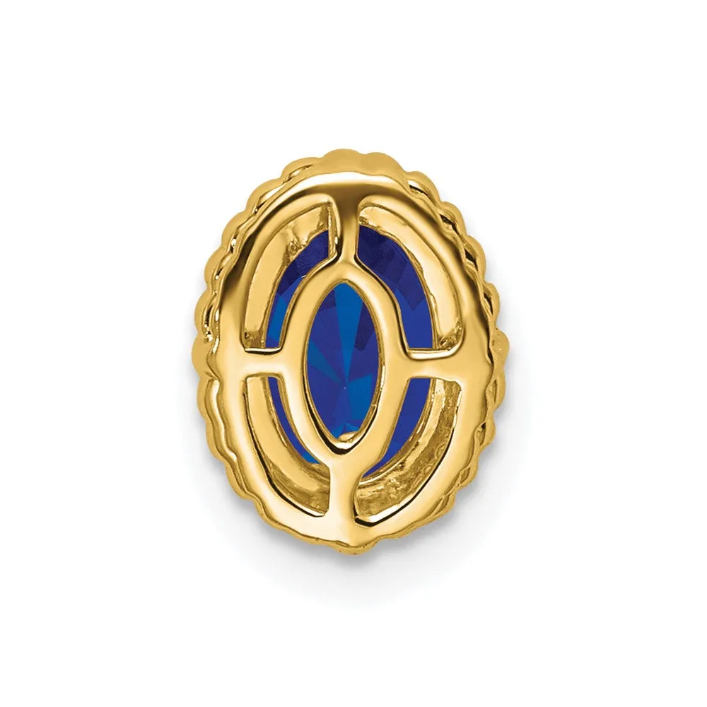 14k Oval Sapphire Chain Slide