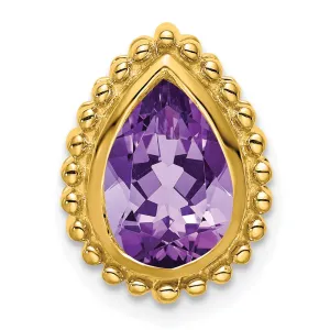 14k Pear Amethyst Chain Slide