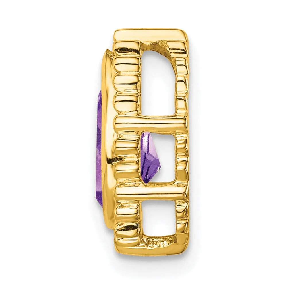14k Pear Amethyst Chain Slide