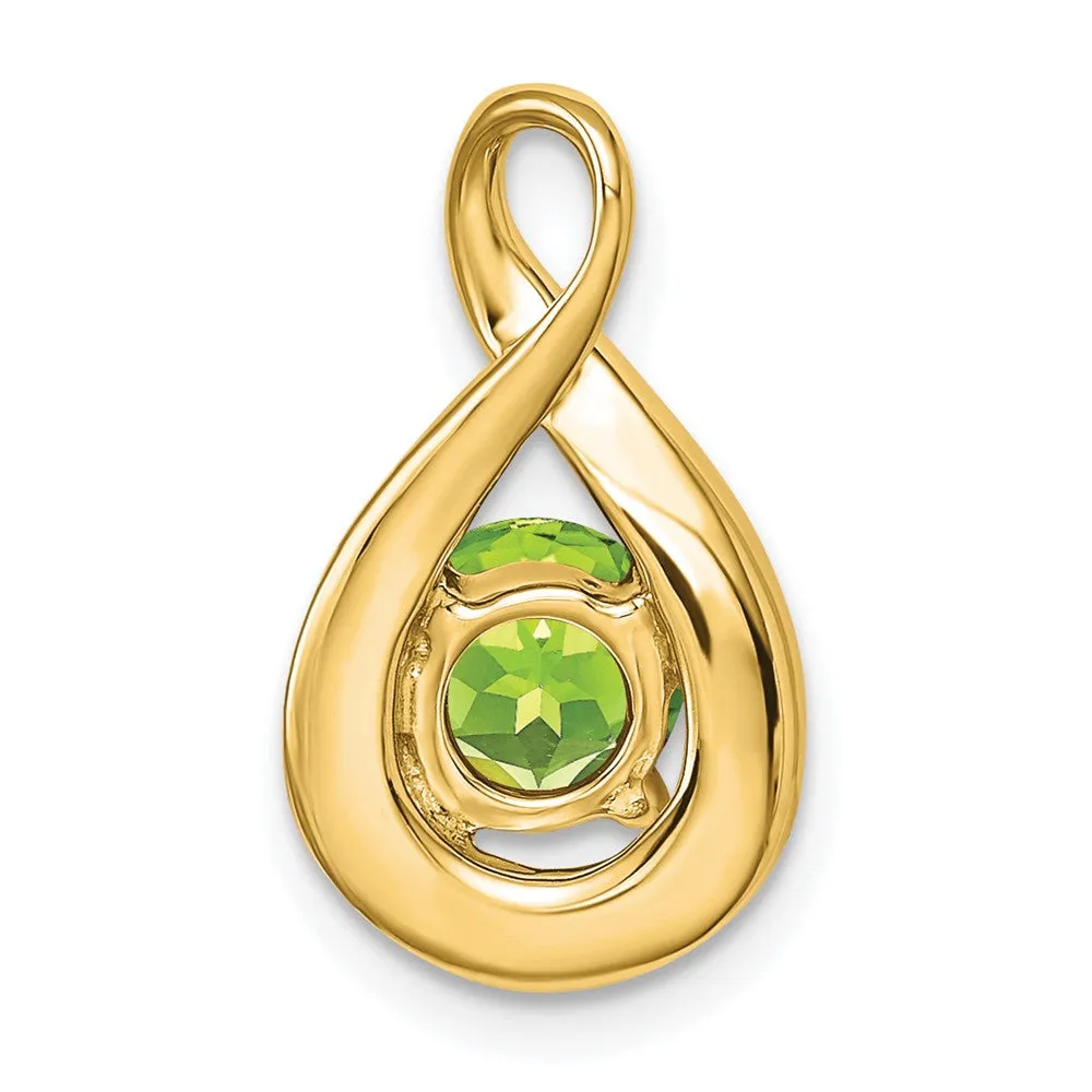 14k Peridot and Diamond Pendant