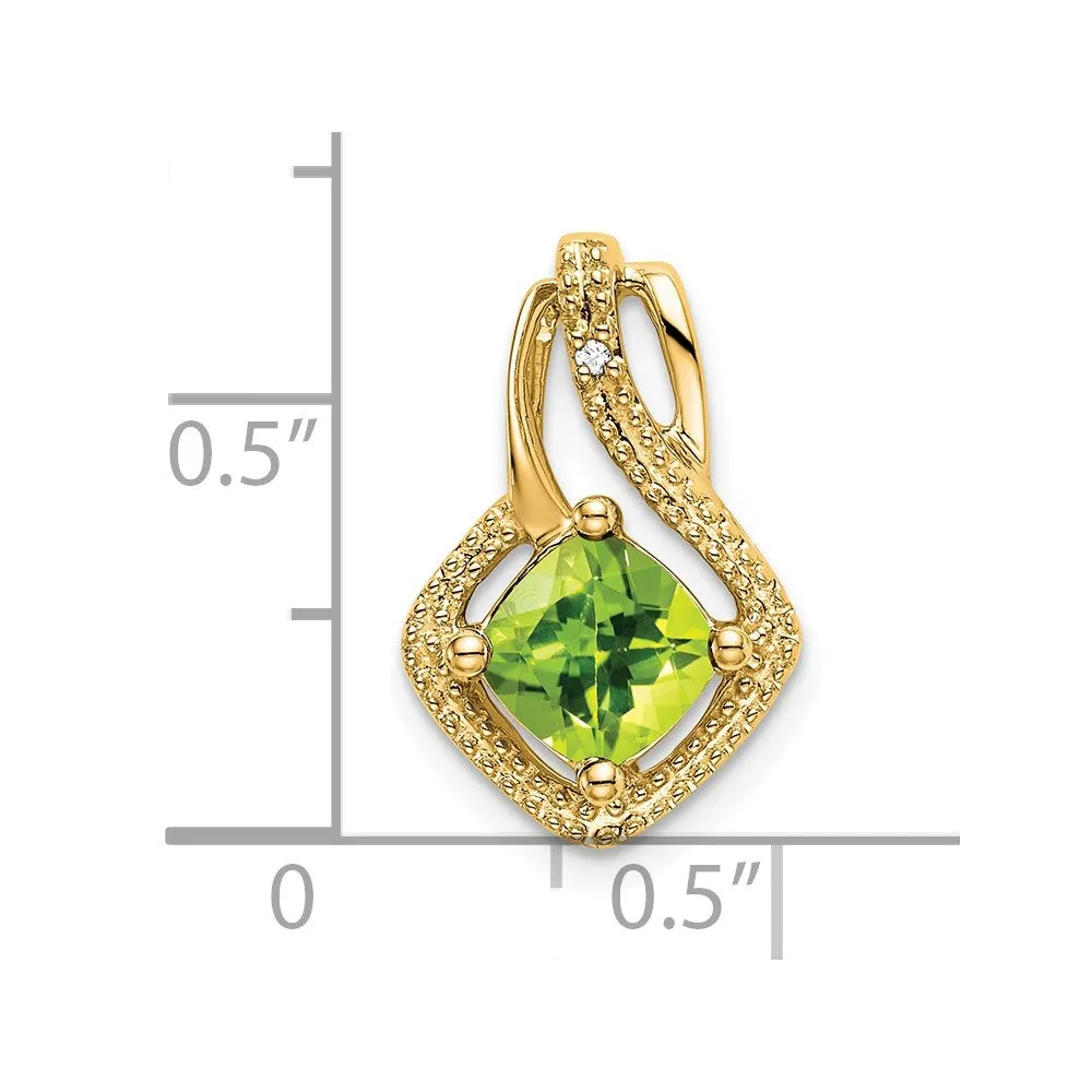 14k Peridot and Diamond Pendant