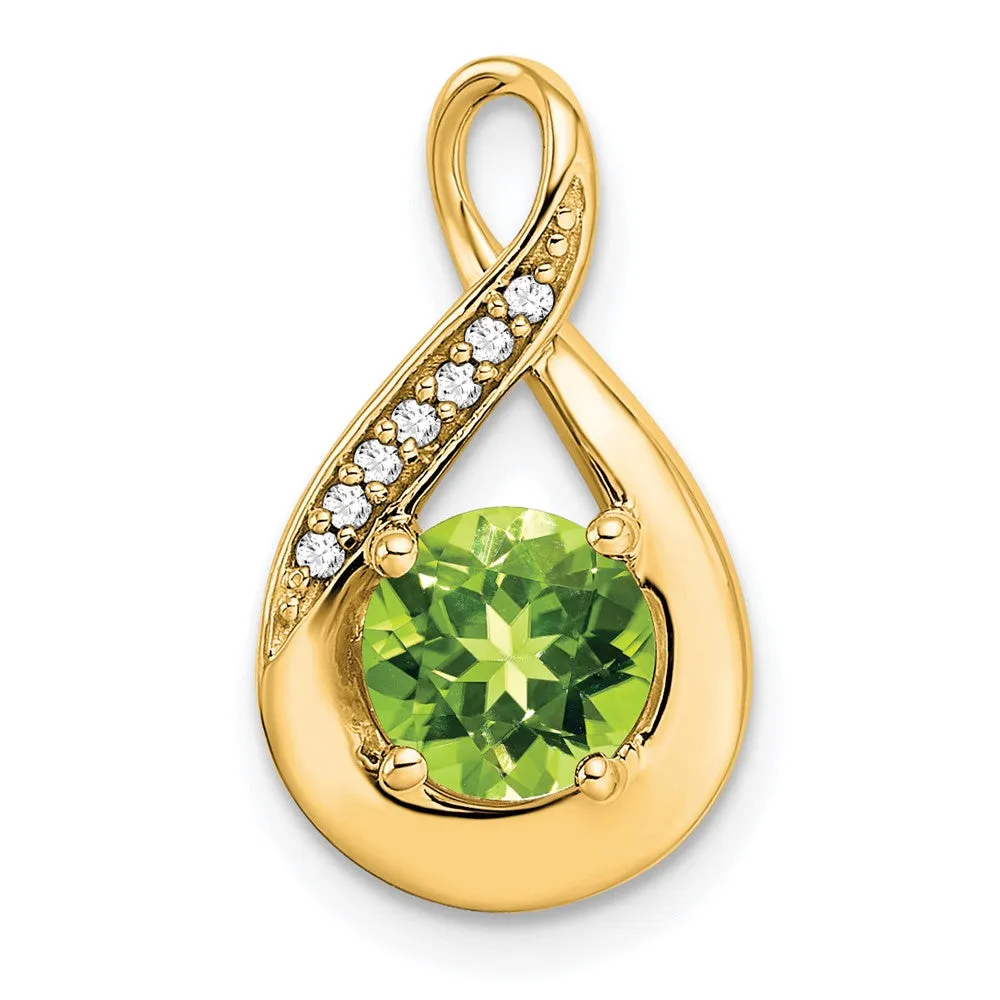14k Peridot and Diamond Pendant