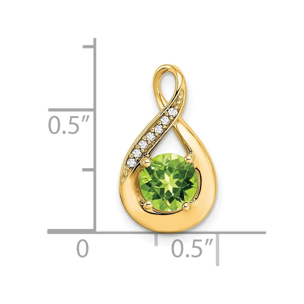 14k Peridot and Diamond Pendant