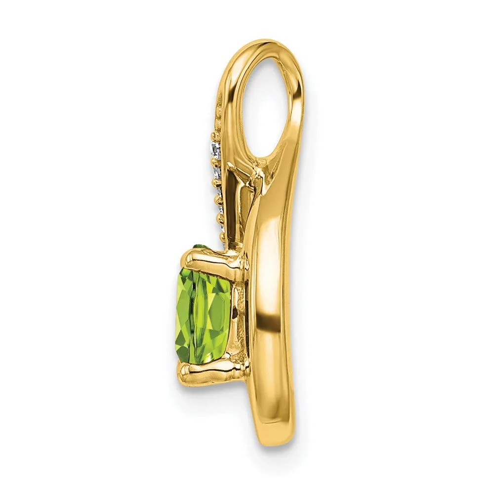 14k Peridot and Diamond Pendant
