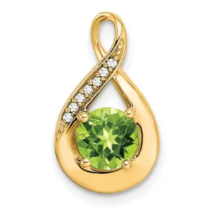 14k Peridot and Diamond Pendant