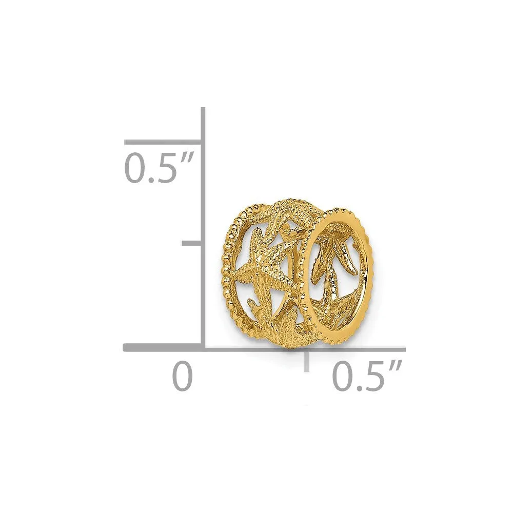 14K Polished Starfish Slide