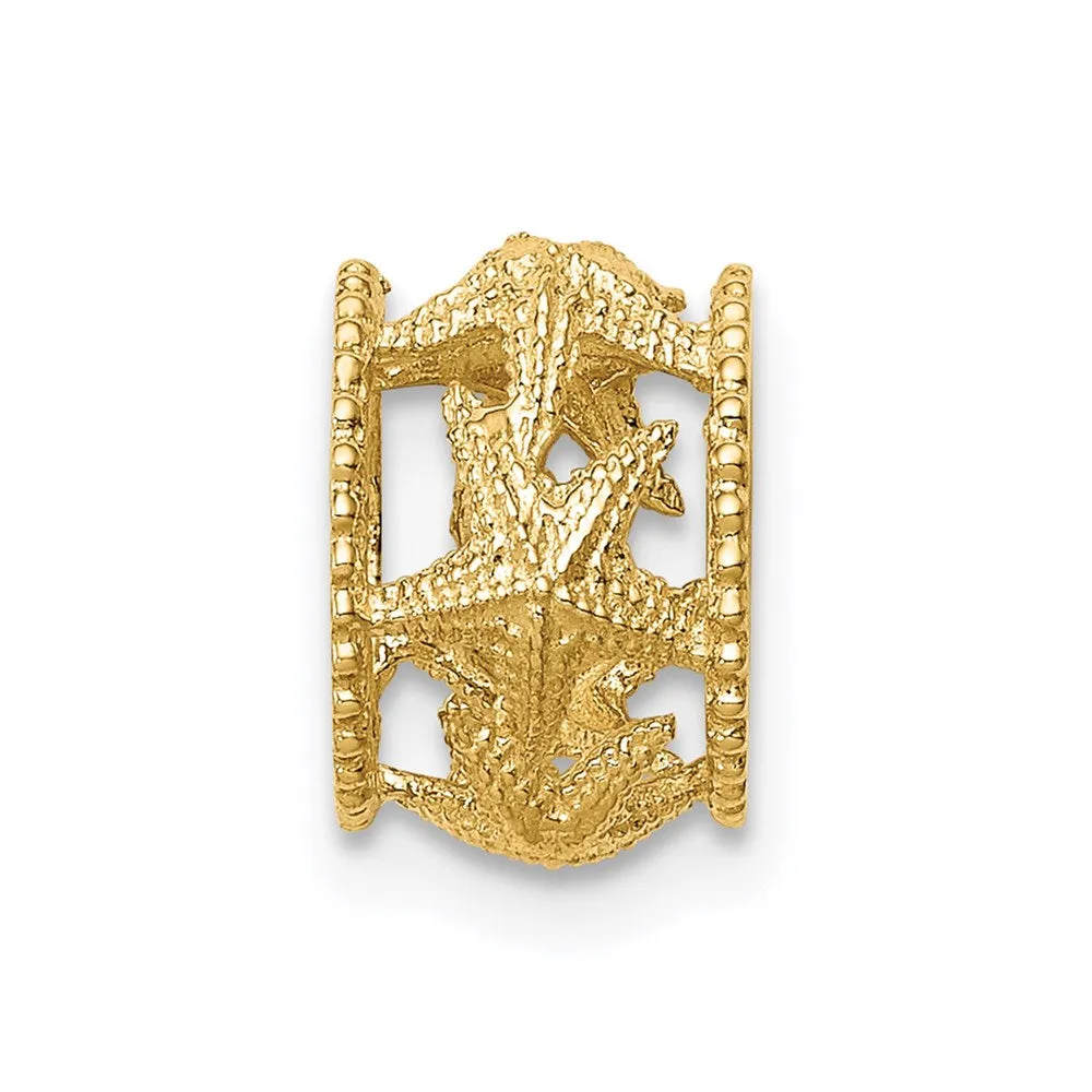 14K Polished Starfish Slide