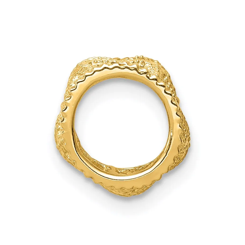 14K Polished Starfish Slide