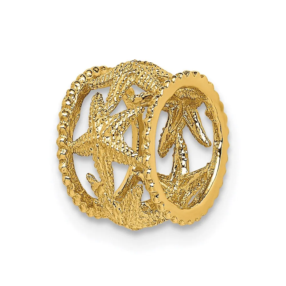 14K Polished Starfish Slide