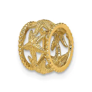 14K Polished Starfish Slide