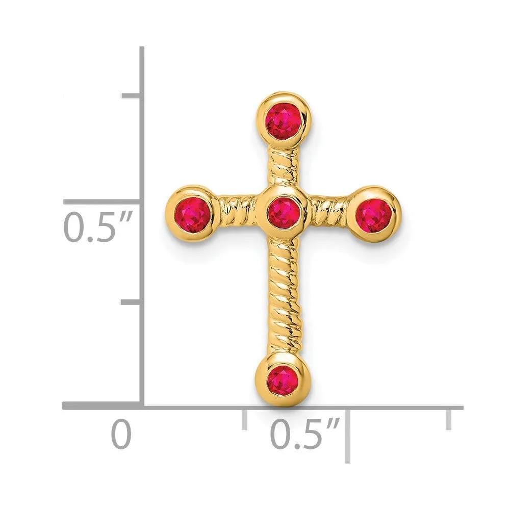 14k Ruby Cross Chain Slide