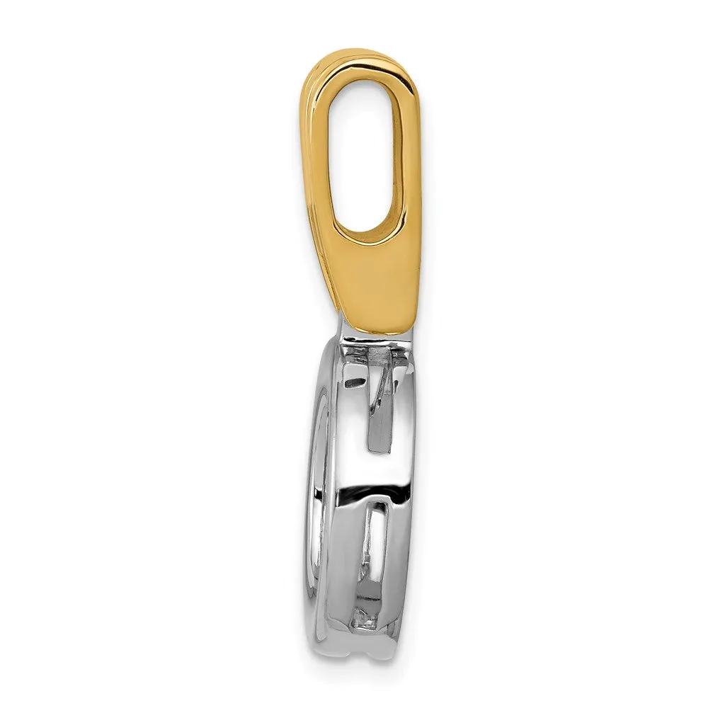 14k Two-tone Fits up to 3mm, 6mm Reversible Omega Slide
