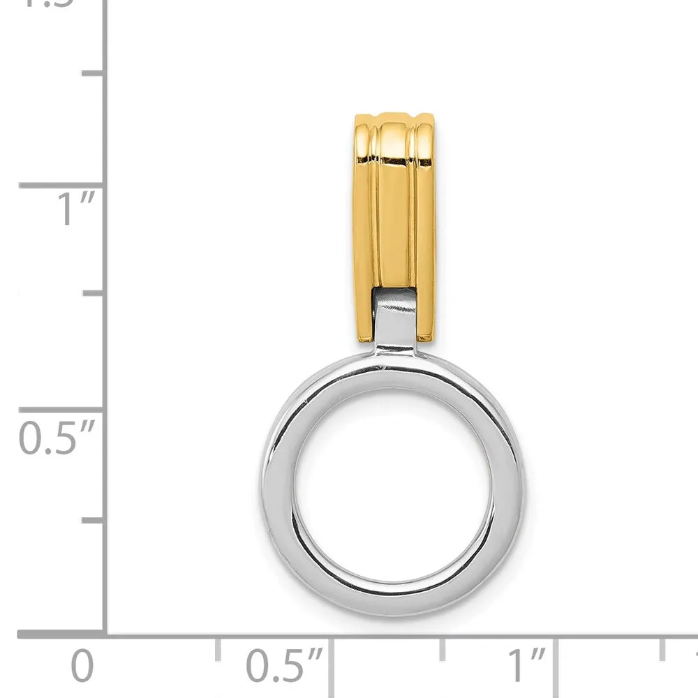 14k Two-tone Fits up to 3mm, 6mm Reversible Omega Slide
