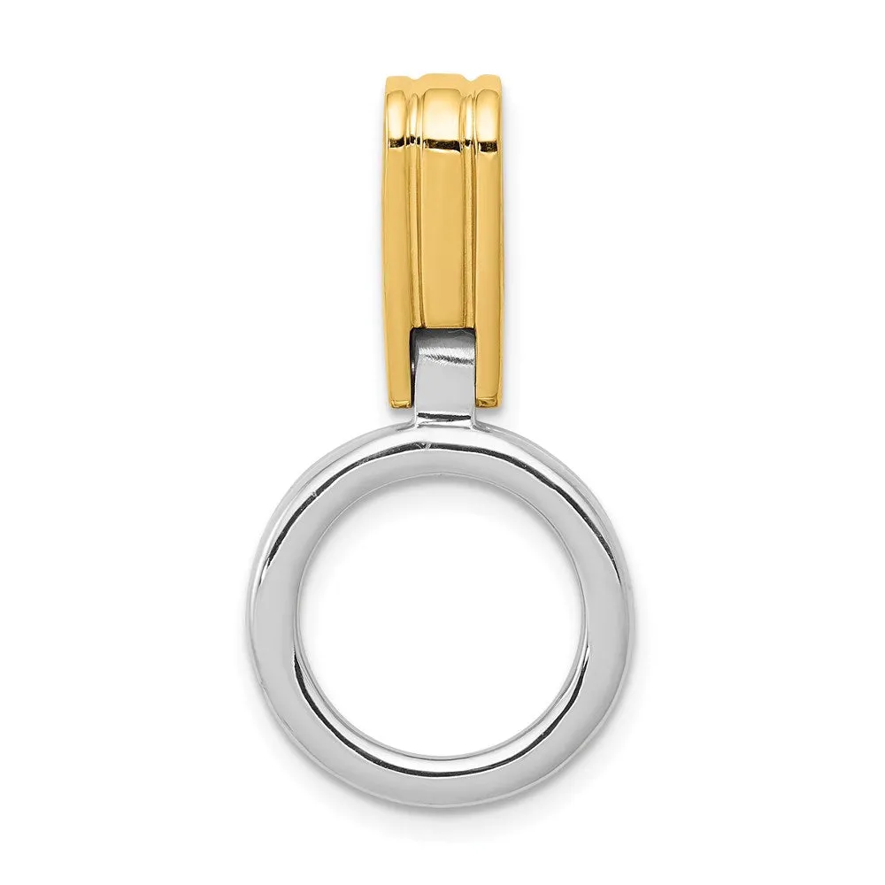 14k Two-tone Fits up to 3mm, 6mm Reversible Omega Slide