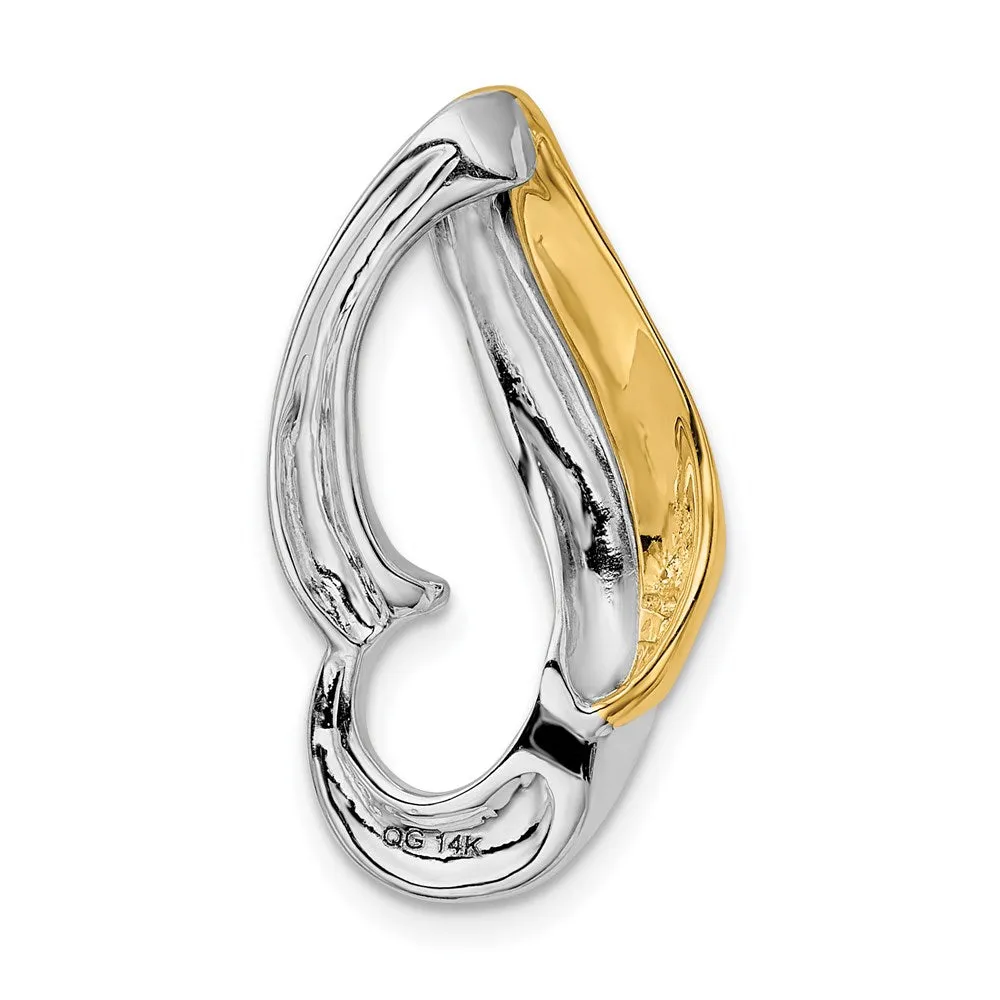 14k Two-tone Fits up to 6mm Omega, 8mm Reversible, Omega Slide