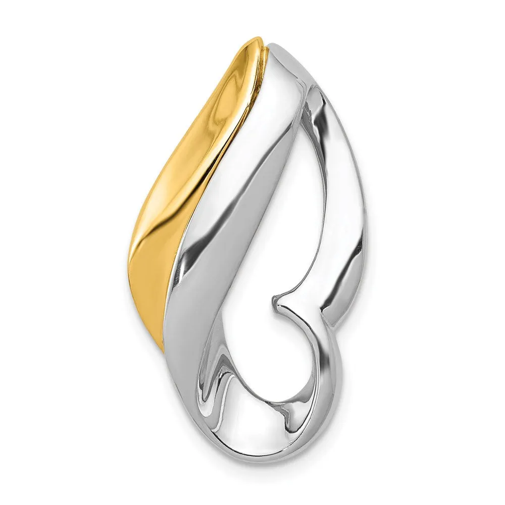 14k Two-tone Fits up to 6mm Omega, 8mm Reversible, Omega Slide