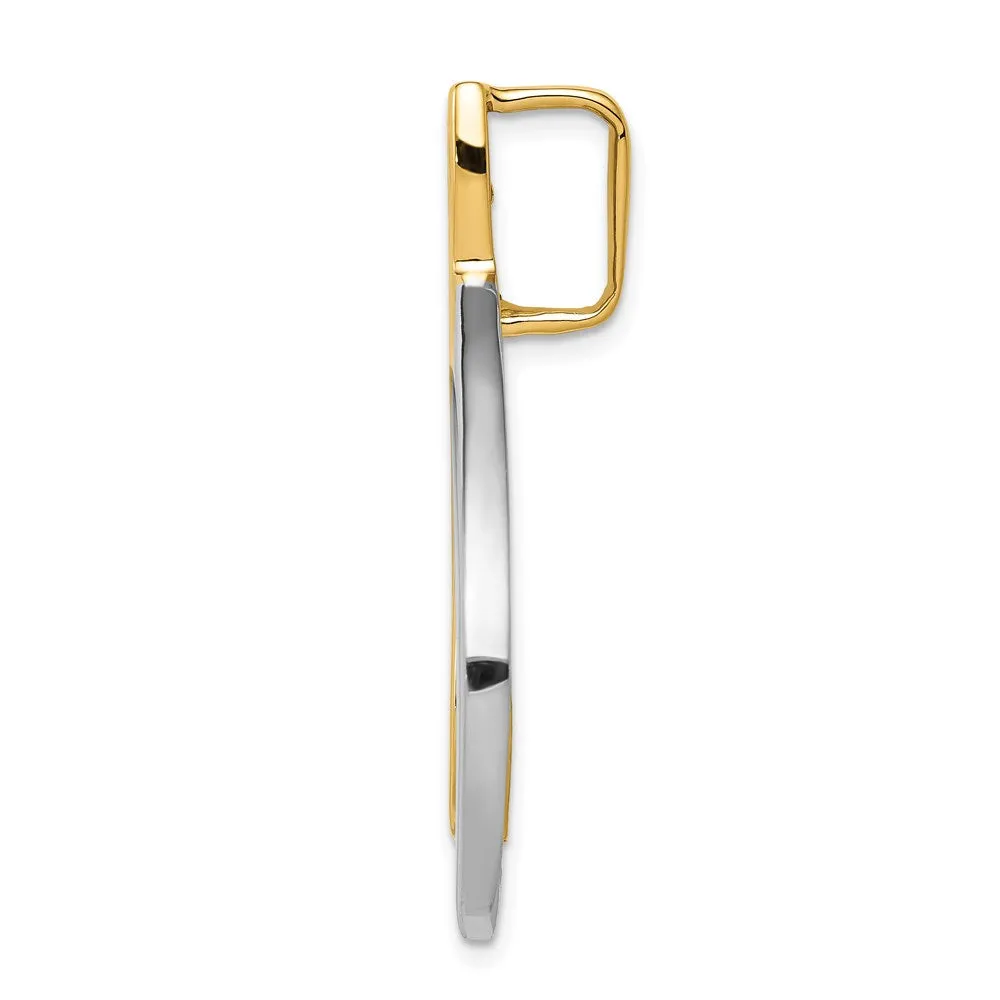 14k Two-tone Fits up to 6mm Omega, 8mm Reversible, Omega Slide