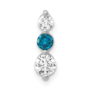 14k White Gold 1/2ct. Blue/White Diamond Chain Slide