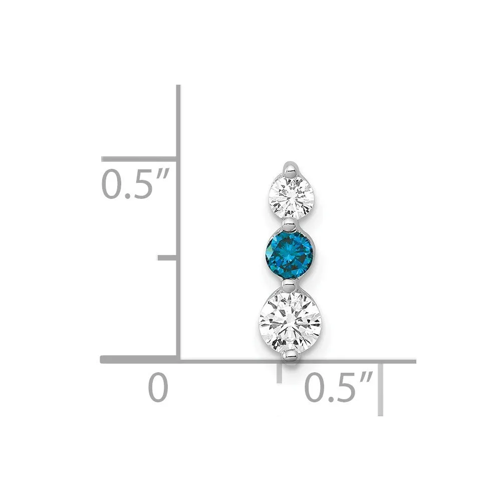 14k White Gold 1/2ct. Blue/White Diamond Chain Slide