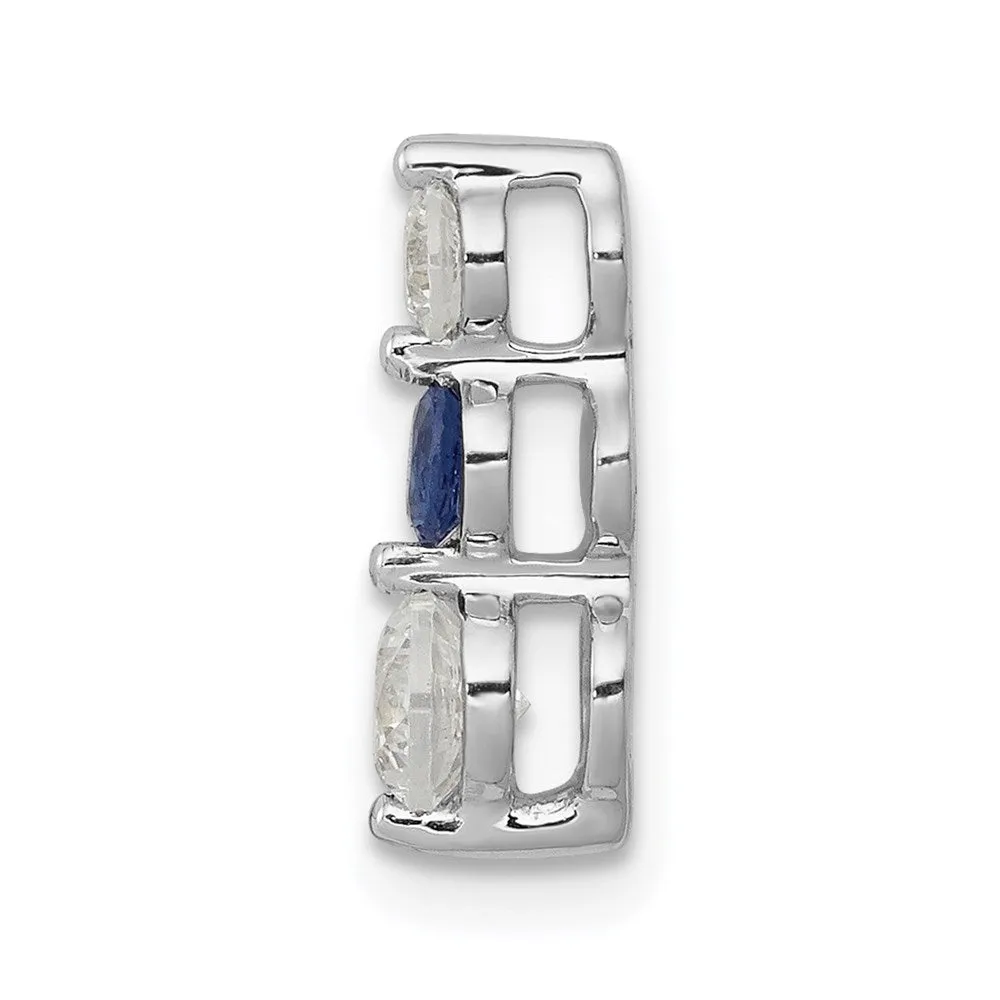 14k White Gold 1/2ct. Blue/White Diamond Chain Slide