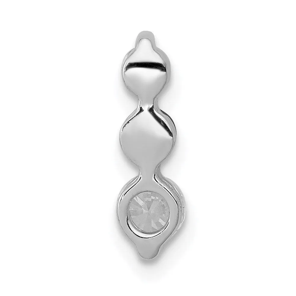 14k White Gold 1/2ct. Blue/White Diamond Chain Slide