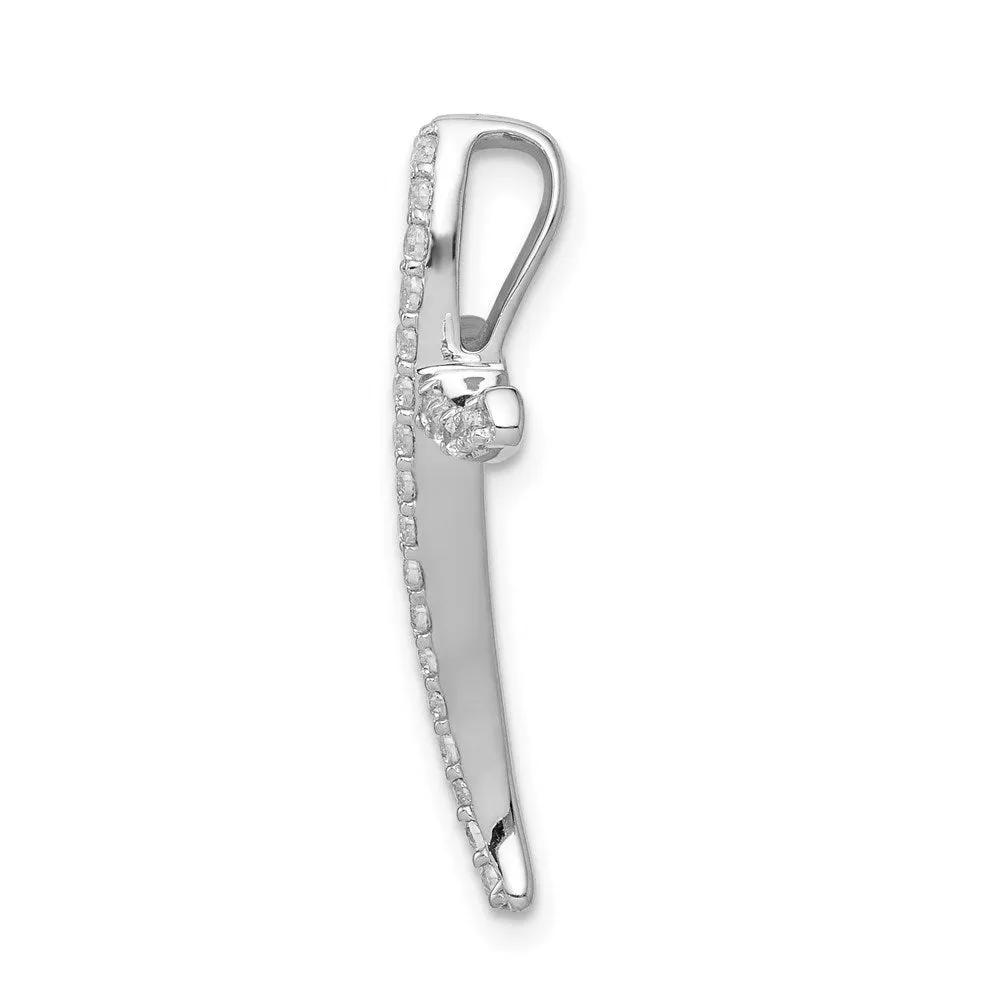 14k White Gold 1/4ct. Diamond Cross Chain Slide