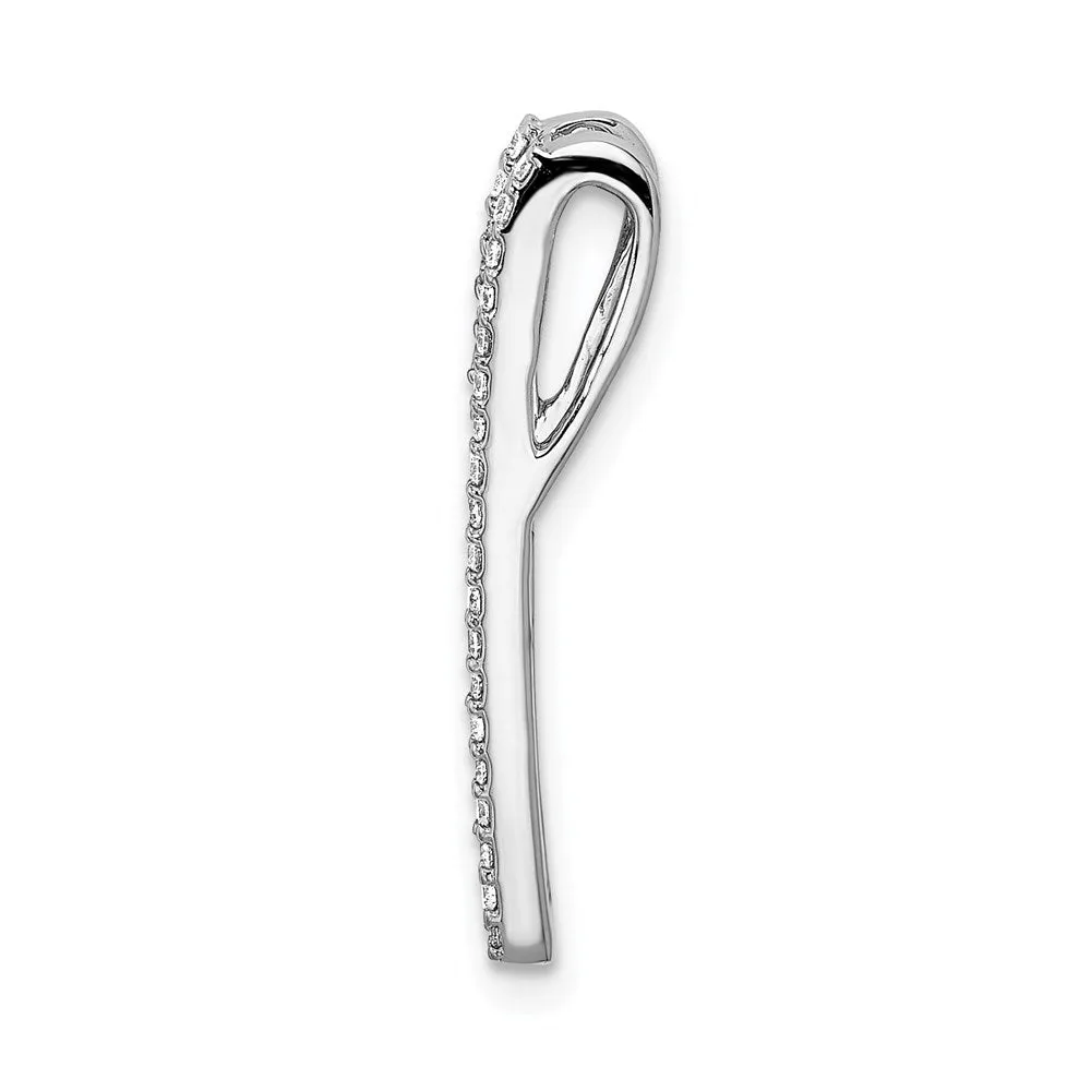 14k White Gold 1/5ct. Diamond and Sapphire Fancy Chain Slide