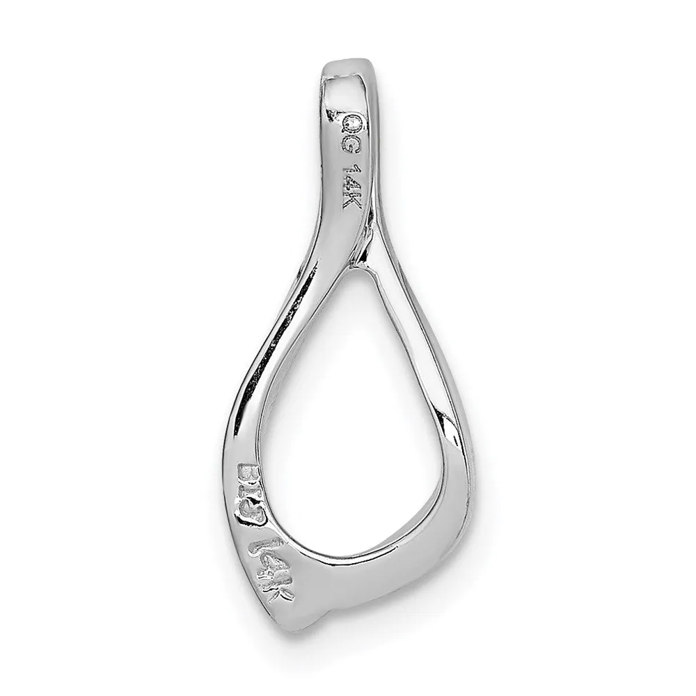 14k White Gold Chain Slide Reversible Omega Chain Slide