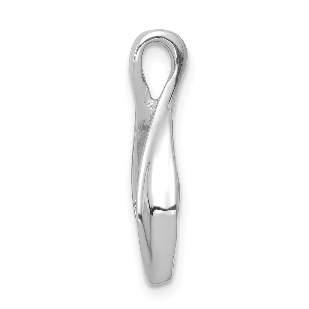 14k White Gold Chain Slide Reversible Omega Chain Slide
