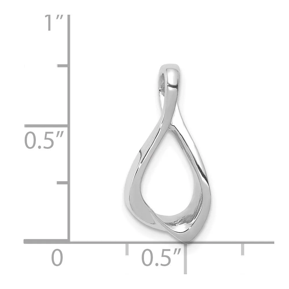 14k White Gold Chain Slide Reversible Omega Chain Slide
