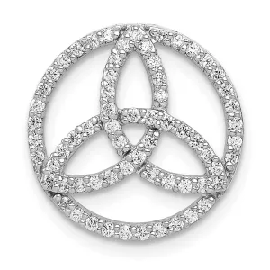14k White Gold Diamond Celtic Circle Chain Slide