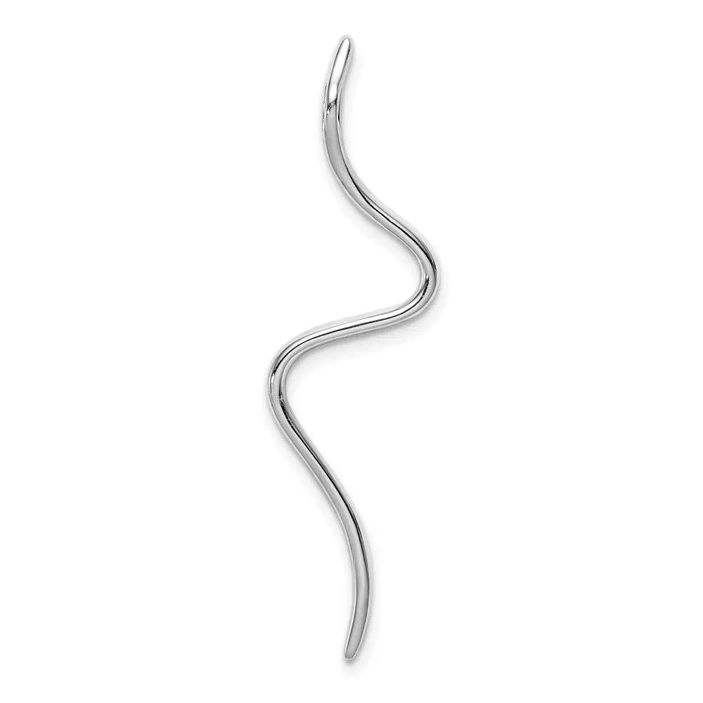 14k White Gold Fancy 1/6ct. Diamond Curved Line Chain Slide