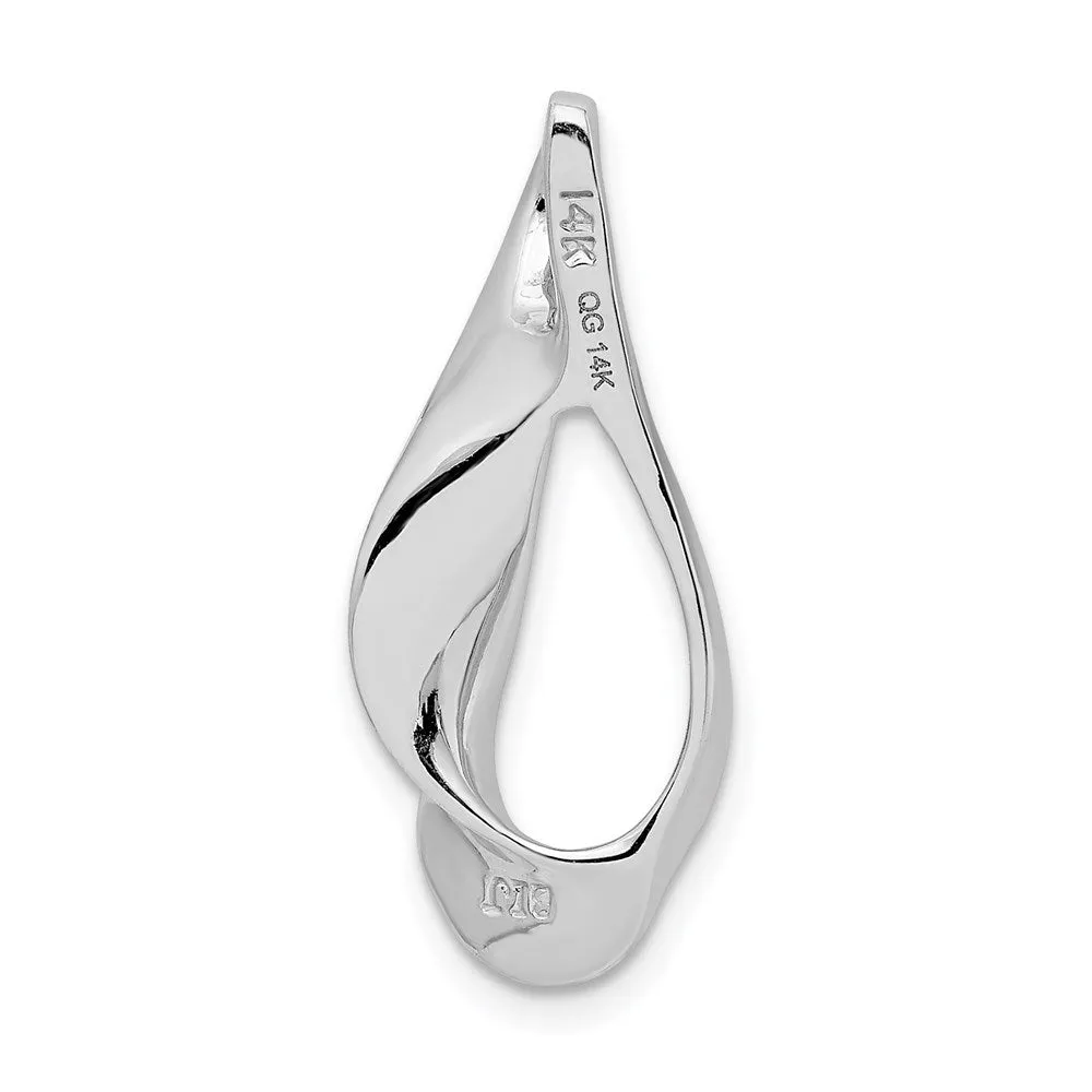 14k White Gold Fits up to 3mm Regular, 6mm Fancy Reversible Omega Slide