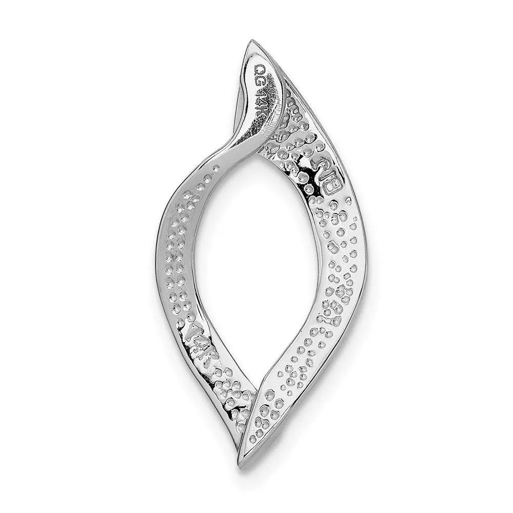 14k White Gold Fits up to 8mm Regular, 10mm Fancy Reversible Omega Slide