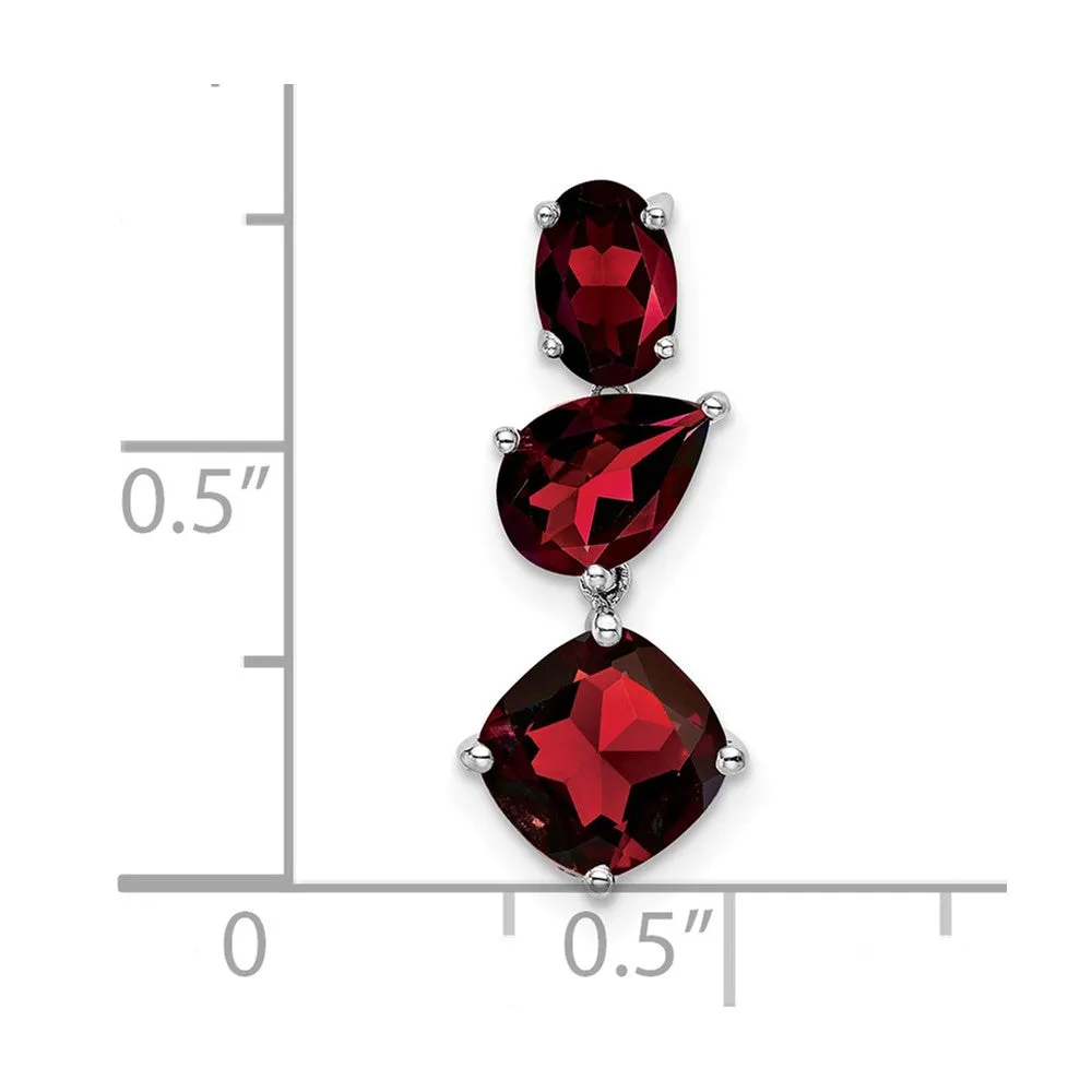 14k White Gold Garnet Chain Slide