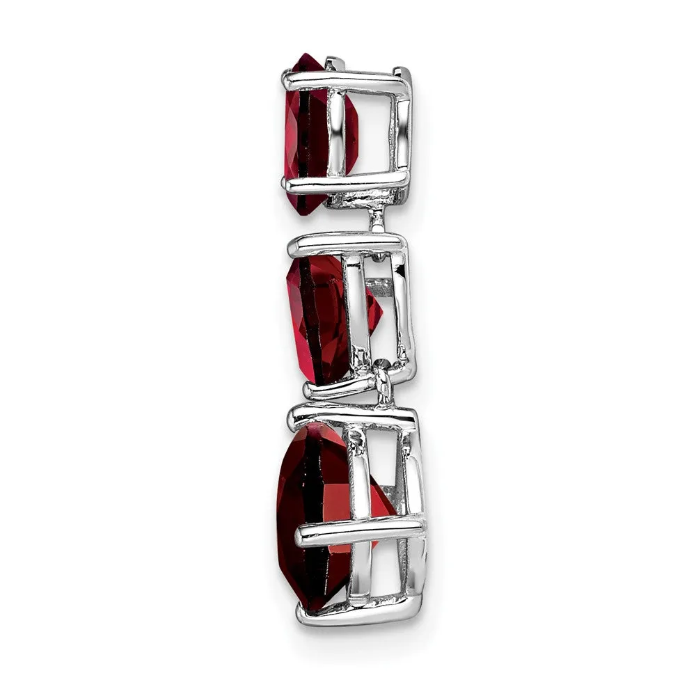 14k White Gold Garnet Chain Slide