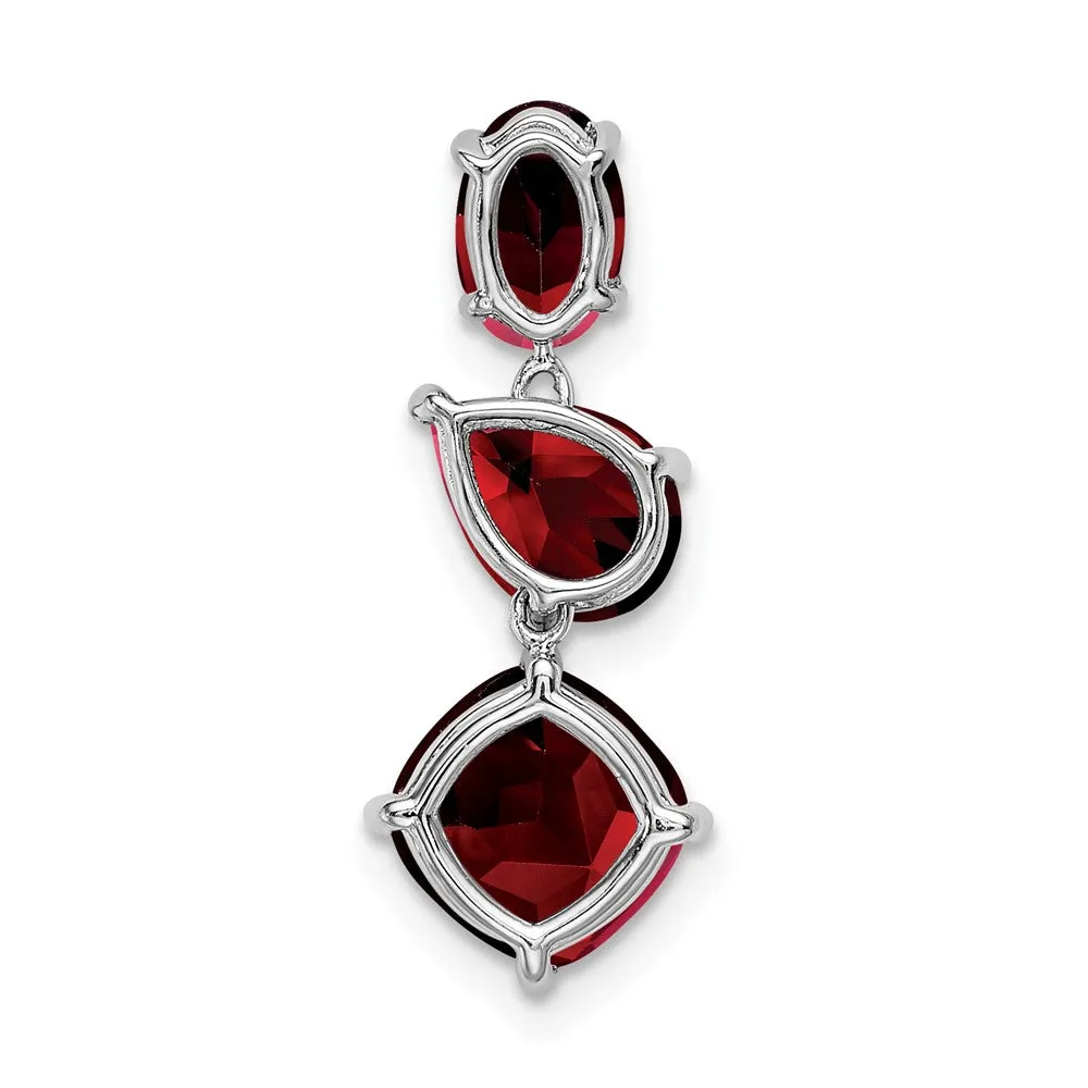 14k White Gold Garnet Chain Slide