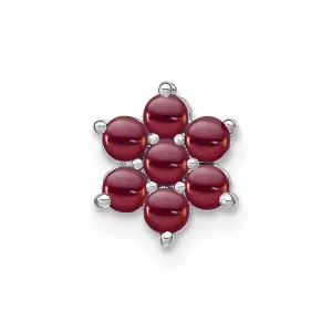 14k White Gold Garnet Floral Chain Slide