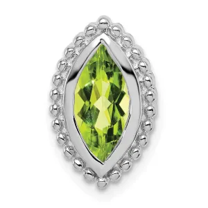14k White Gold Marquise Peridot Chain Slide