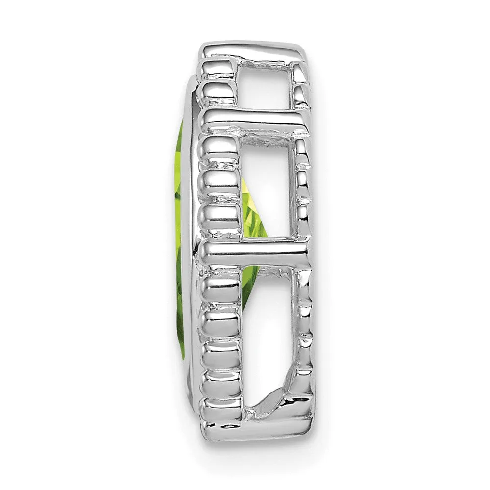 14k White Gold Marquise Peridot Chain Slide