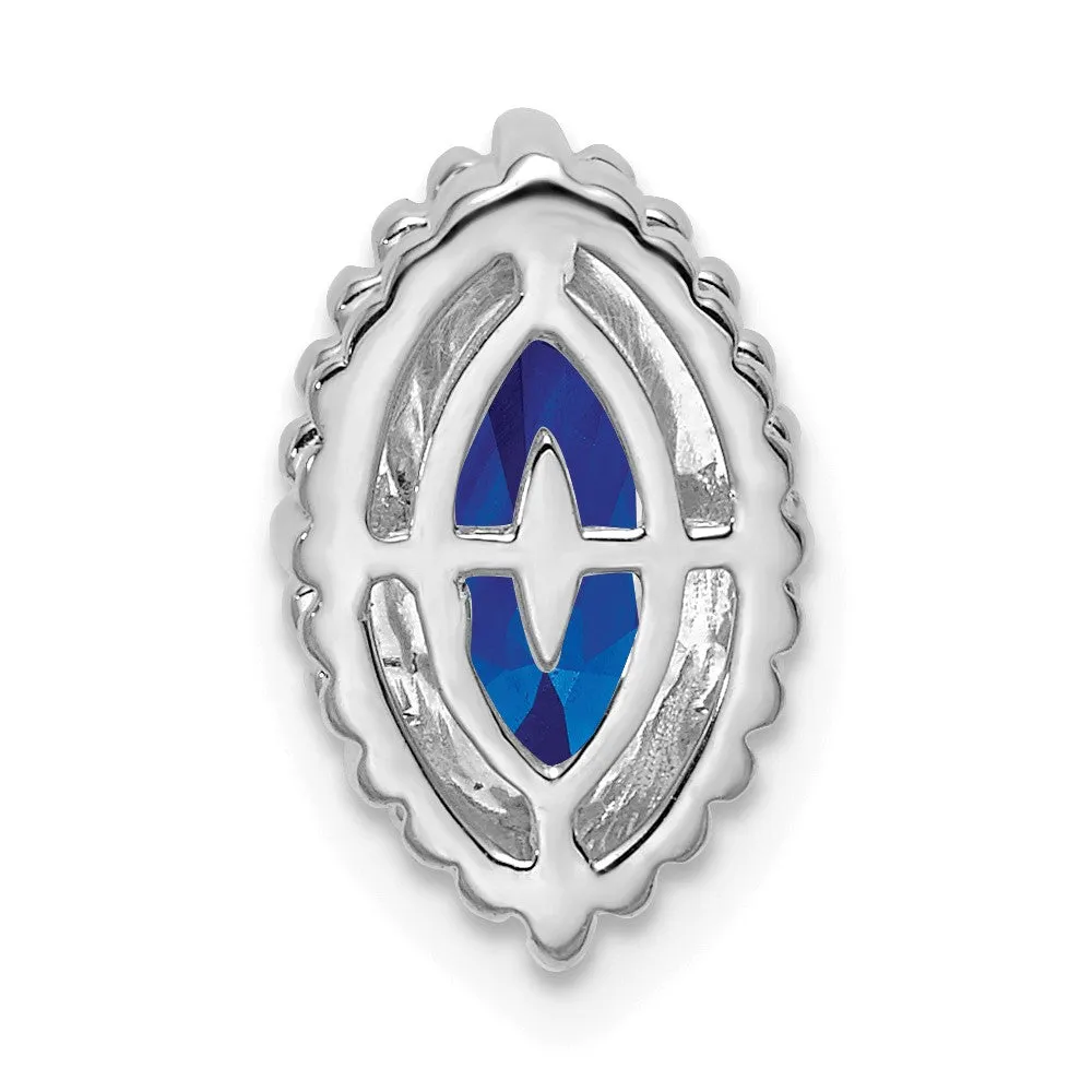 14k White Gold Marquise Sapphire Chain Slide