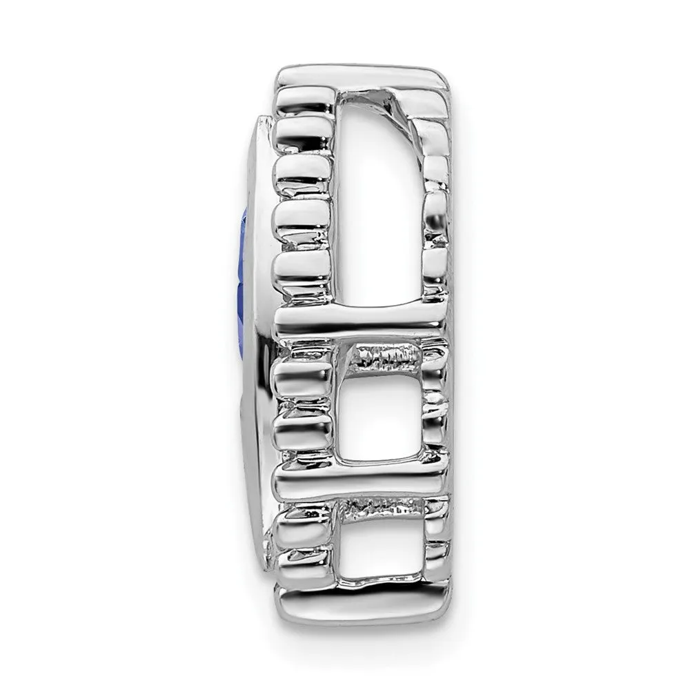 14k White Gold Marquise Sapphire Chain Slide
