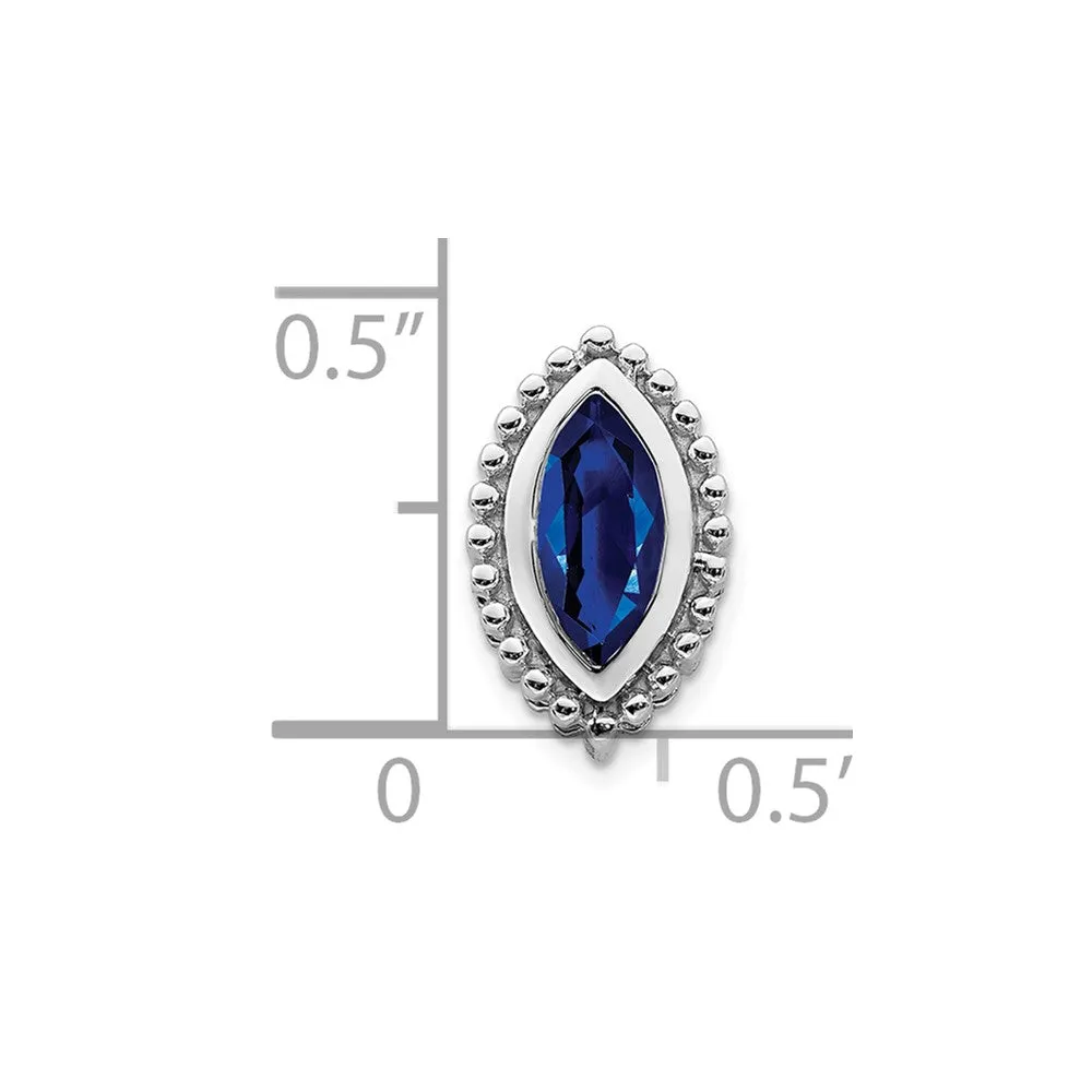 14k White Gold Marquise Sapphire Chain Slide