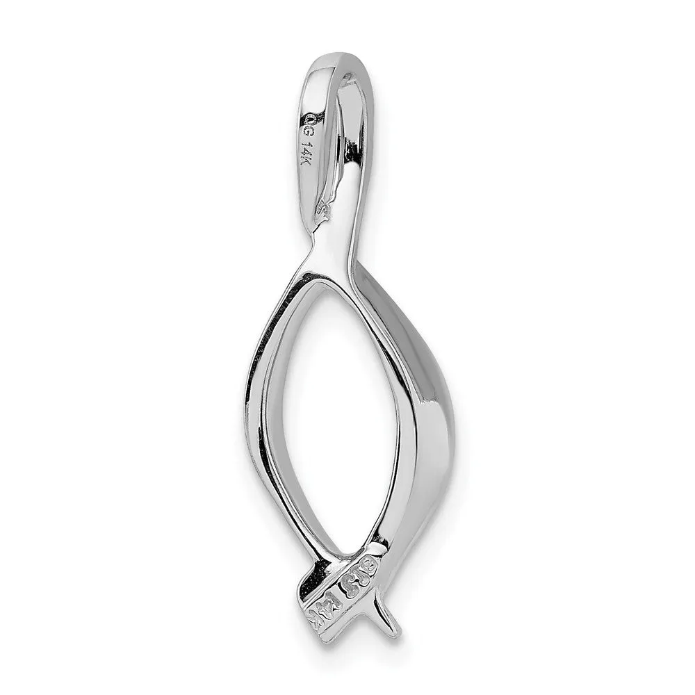 14k White Gold Omega Slide