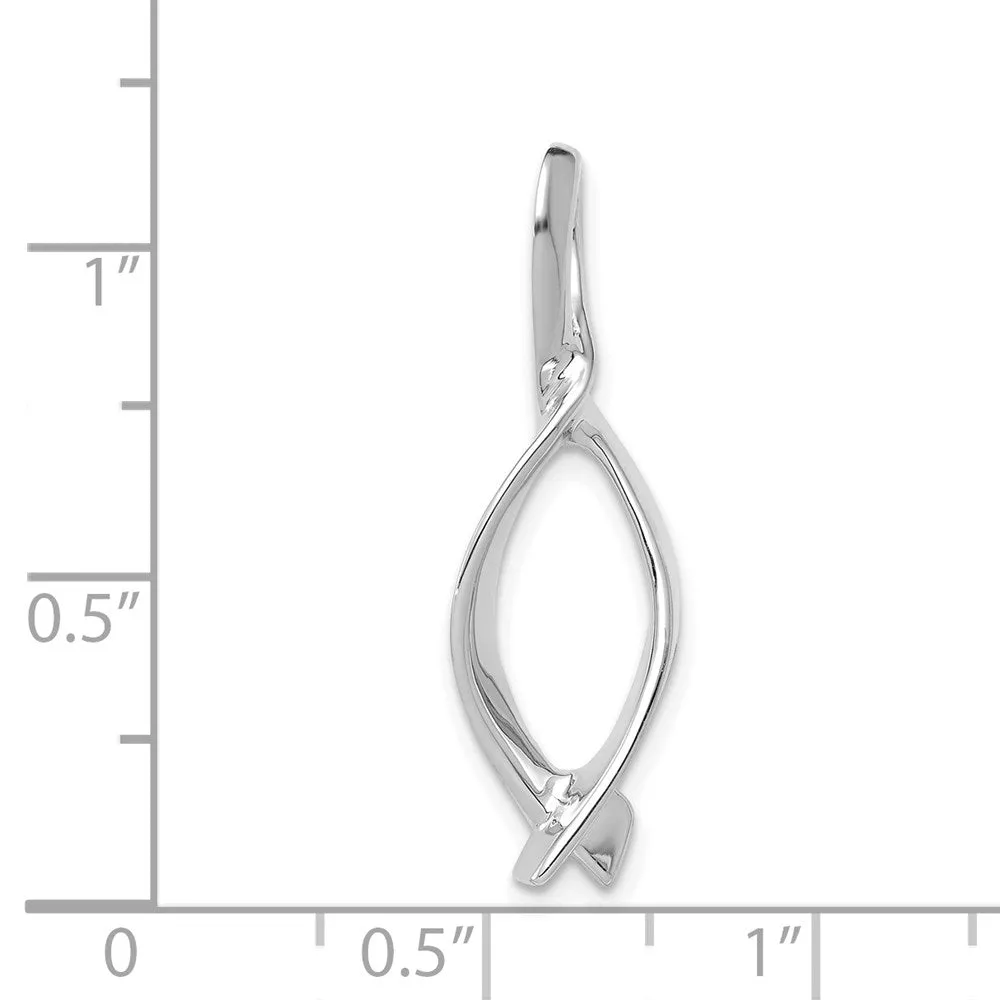 14k White Gold Omega Slide
