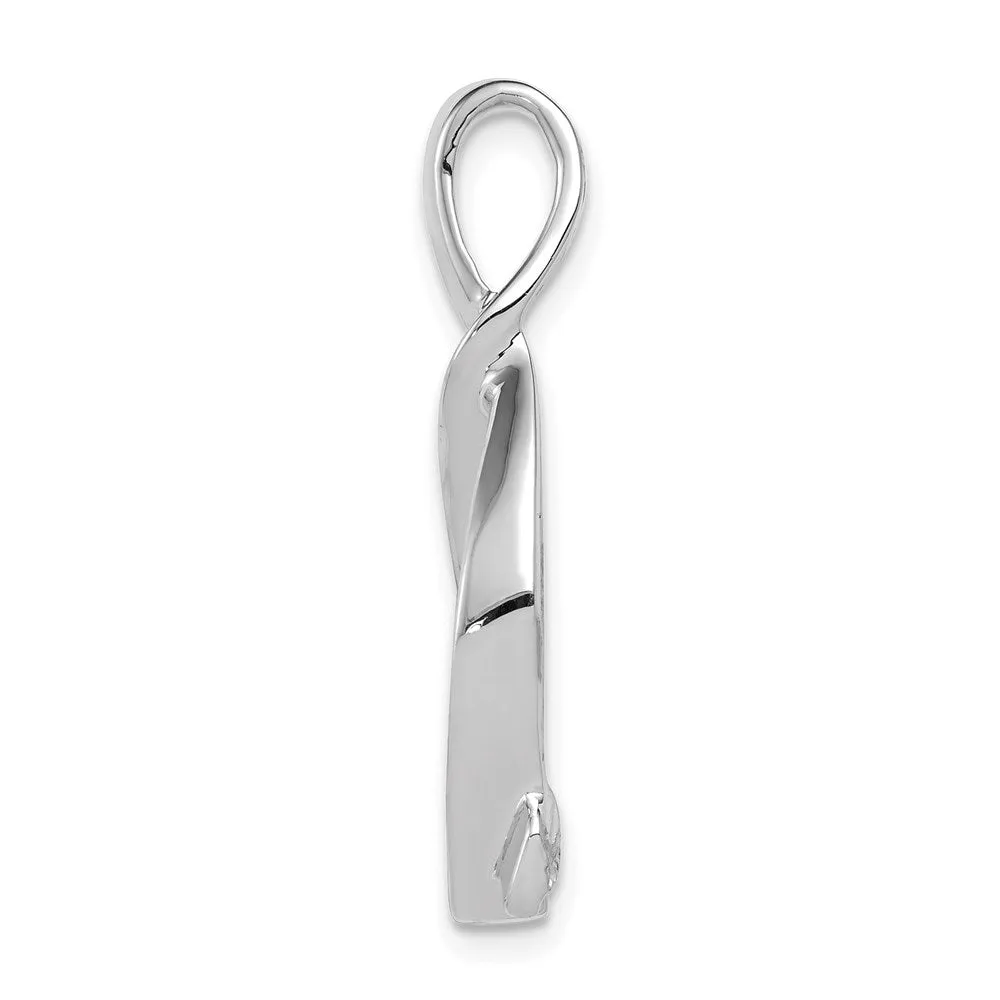 14k White Gold Omega Slide