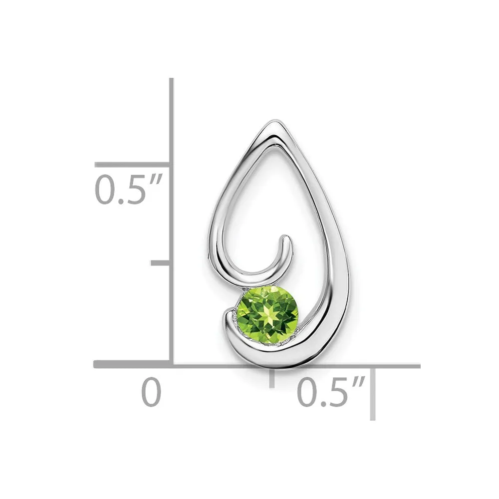 14k White Gold Peridot Chain Slide