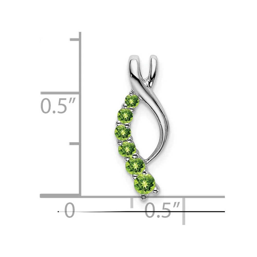14k White Gold Peridot Journey Chain Slide