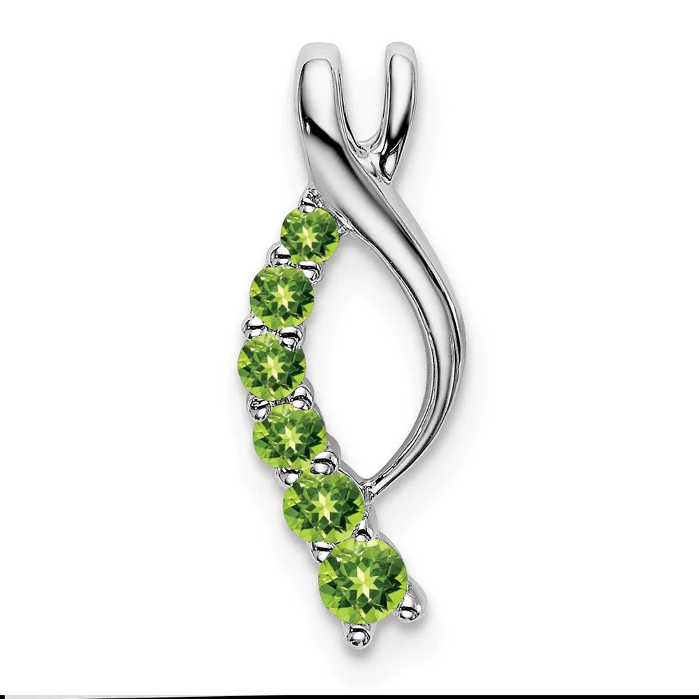 14k White Gold Peridot Journey Chain Slide