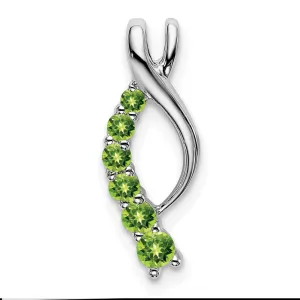 14k White Gold Peridot Journey Chain Slide